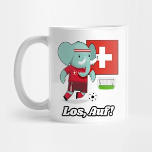 ⚽ Switzerland Football, Cute Elephant Scores, Los Auf! Team Spirit Mug